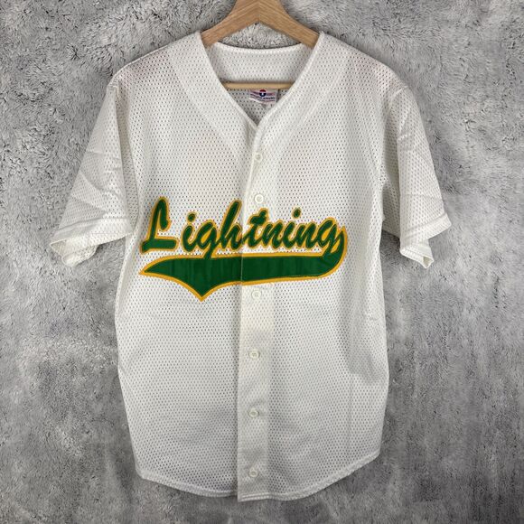 Vintage TeamWork Athletic Apparel Lightning Baseball Jersey Medium USA Made NWOT - Picture 1 of 6